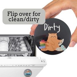 Pretty Inappropriate Dishwasher Magnet Clean Dirty Sign, Clean and Dirty Sign for Dishwasher, Cat Kitchen Accessories, Funny Cat Magnet