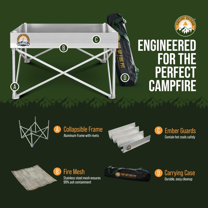 Fireside Outdoor Portable Fire Pit for Camping Fire Pit 24
