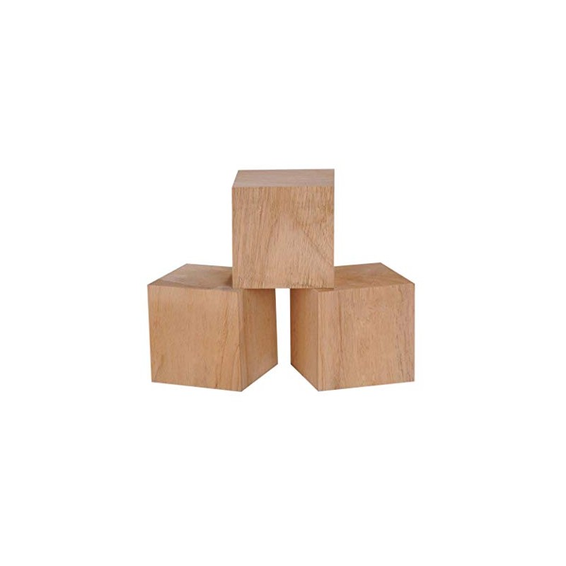 3 Inch Solid Wood Blocks Pack of 3