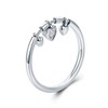 925 Sterling Silver Heart Engagement Stackable CZ Finger Ring for