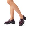 DREAM PAIRS Mocasines con Plataforma para Mujer,Size 24.0 cm,Burdeos-Pat,SDLS2321W