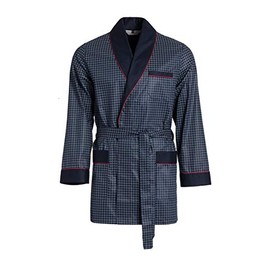 Revise RE-509 Elegant Men's Dressing Gown - Short - 100% cotton– Darkblue C5 – S
