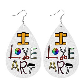Music Math History Art Life Chemistry Geography Teacher Study Earrings Class Subject Colorful Swirl Drop Dangle for Women Learning Jewelry-E art