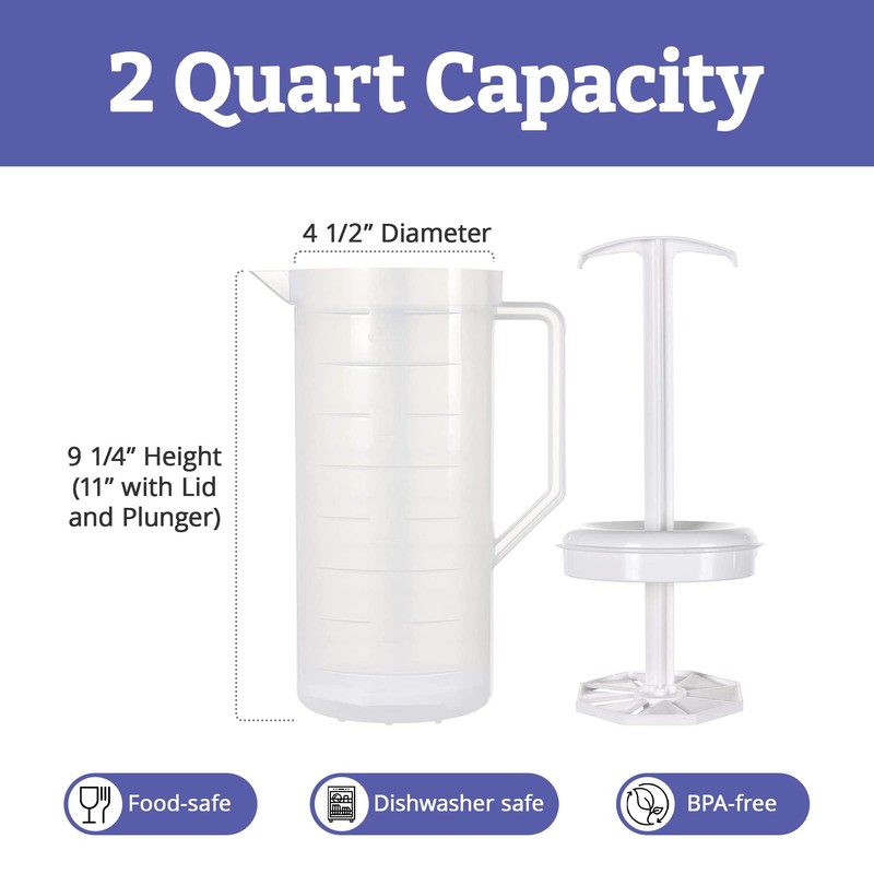 JBK Pottery - Mixing Pitcher for Drinks, Plastic Water Pitcher