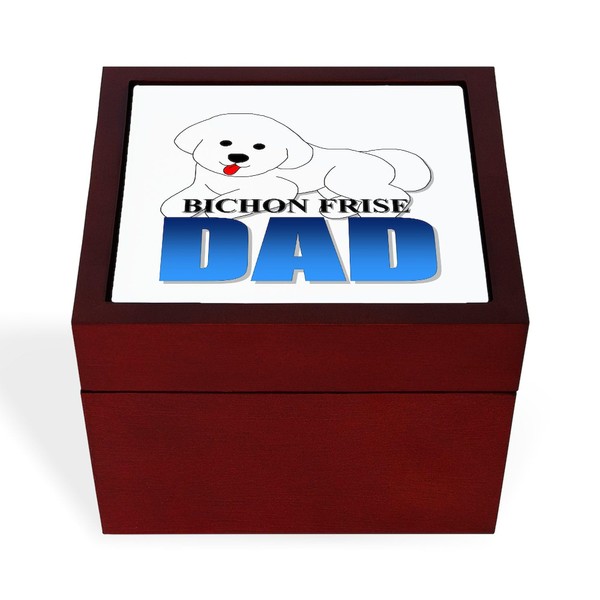 CafePress Bichon Frise Dad Memory Keepsake Jewelry Box, 5"x5"x3.75"