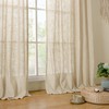 LAMIT Semi Sheer Linen Curtains 54 Inch Length 2 Panels,