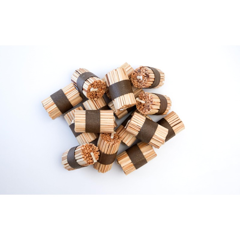 ABAZO Pack of 16 Ecological Firelighters for Charcoal Fireplaces, Kindling,