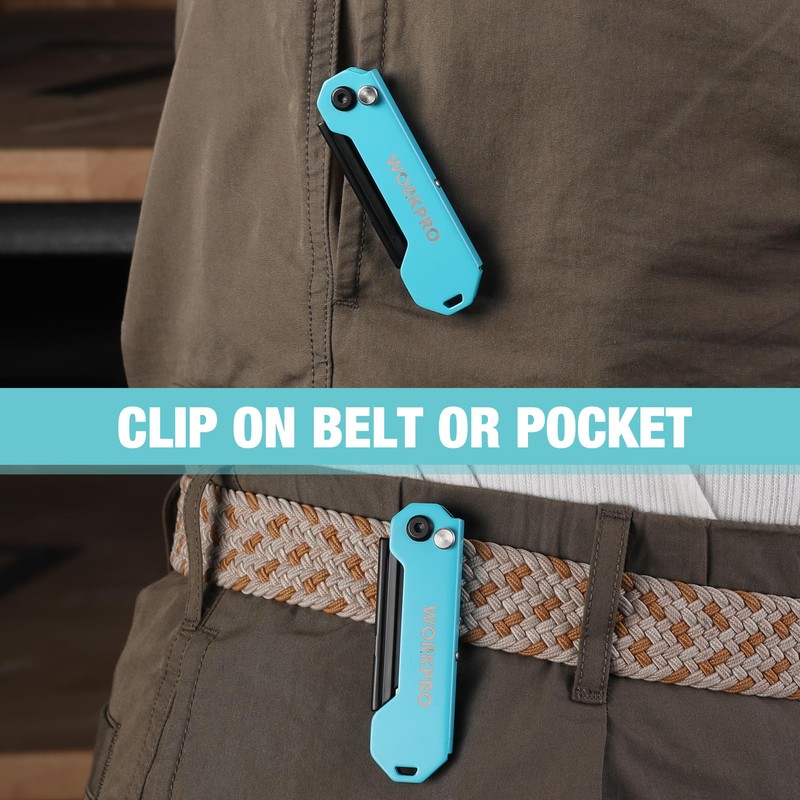 WORKPRO 2PCS EDC Folding Utility Knife, Mini Box Cutter with