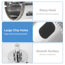 1-3/4" / 45mm Diamond Hole Saw with Center Drill Bit, Jamiikury Glass Hole Saw Tile Hole Saw Glass Hole Cutter for Ceramic Glass Tile Porcelain Marble