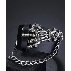 Unbranded Punk Goth Bracelet Unisex Black Leather Spike Rivet Metal Studded Wristband 6046