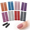 128Pcs de Tiras de Uñas de Color Sólido Pegatinas Autoadhesiva
