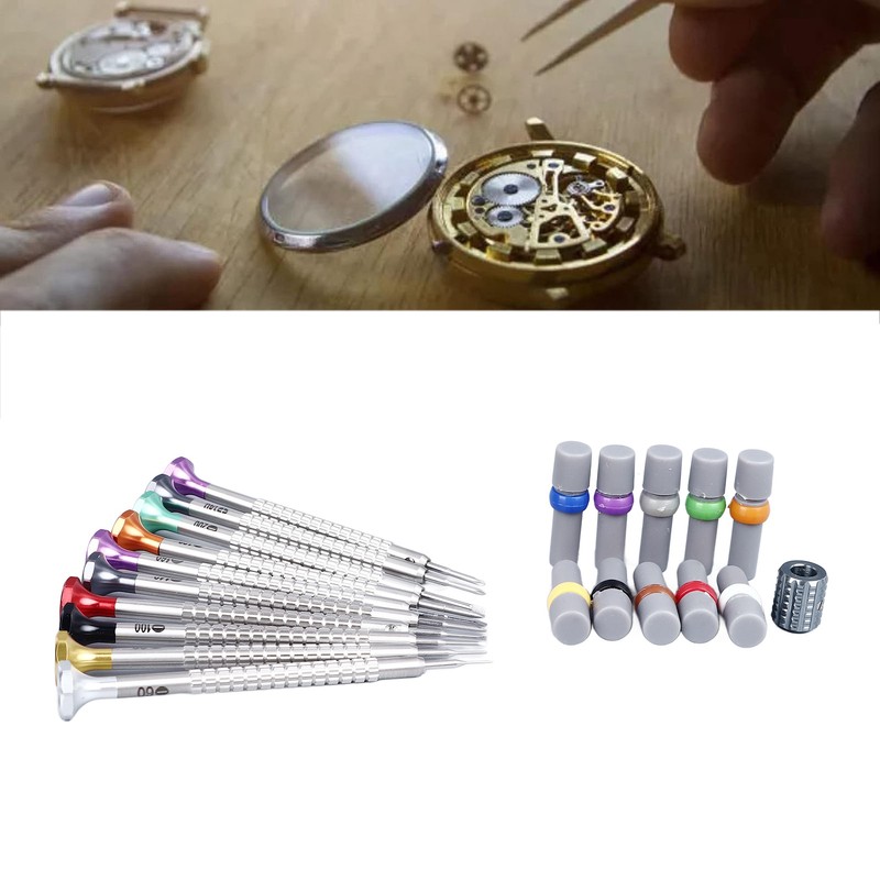 Watch Repair Screwdriver Set 0.6‑2.0mm Color Coded Replaceable Heads Micro
