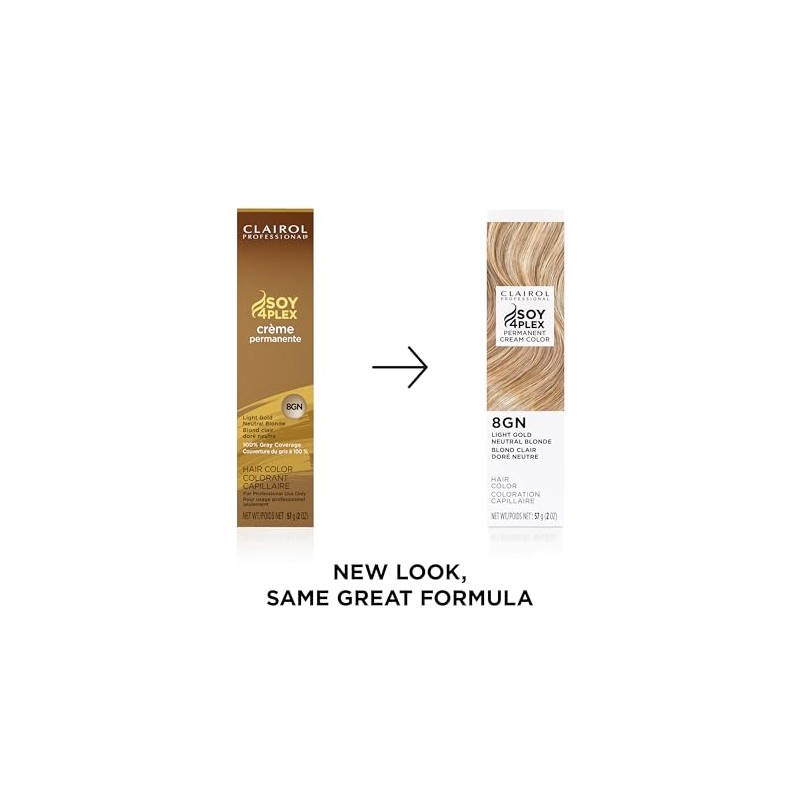 Clairol Permanent Crème, 8gn Light Gold Neutral Blonde, 2 oz.