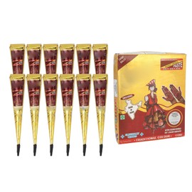 12pcs Temporary Tattoo Paste Cone Body Art Painting Drawing Paste Lasting 5 to 7 Days Dark Red