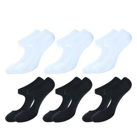 BALENZIA Pilates Grip Socks Women |Pack of 6| Yoga Accesorries Grip Hospital Walk|Ballet Dance Anti Slip Non Skid Sock, 3 Black, 3 White, 5-6