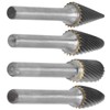 4Pcs Carbide Burr 12mm Durable Sturdy Tungsten Steel Convenient Wide