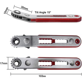 Bestgle 2pcs Mini Ratchet Wrench Set, 1/4" Drive Socket High Torque Offset Reversible Small Ratcheting Offset Screwdriver Tool - Flat Head & Elbow Head