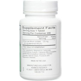 NCI Advanced Research Dr. Hans Nieper Lithium Orotate Tablets, 120 mg, 200 Count