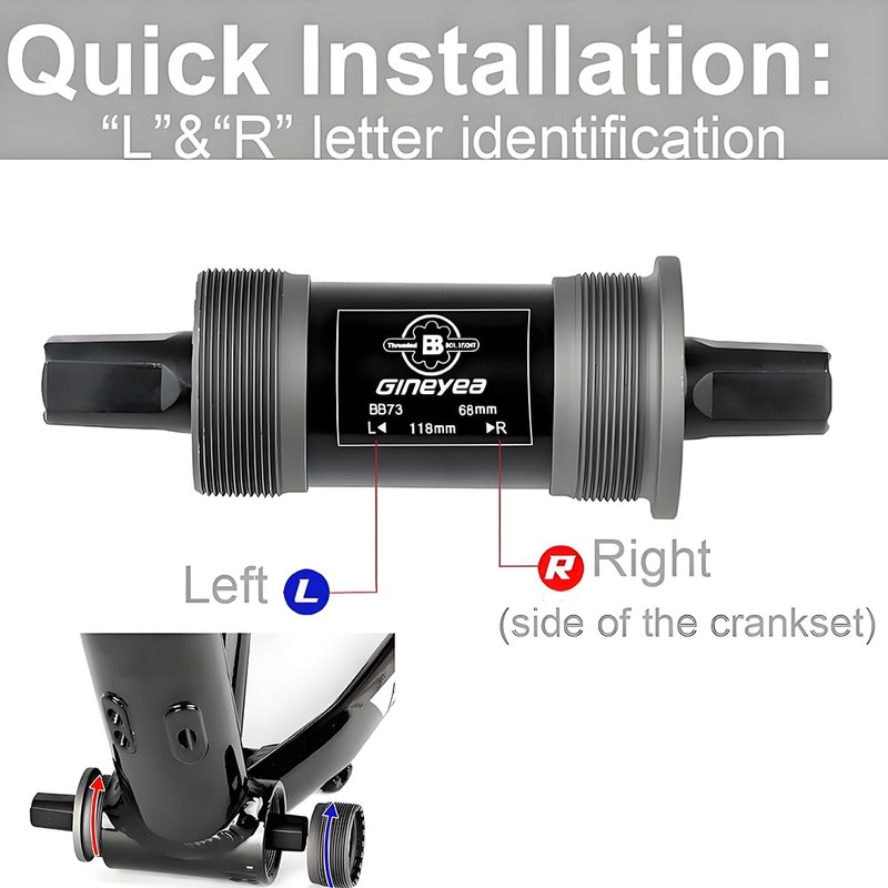 Bicycle Bottom Bracket Square Taper Bike Bottom Bracket for Mountain/MTB/Road/Fat