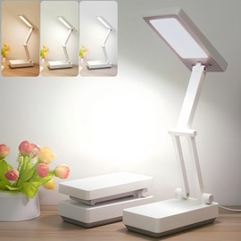 LED Tischlampe Faltbare, 3 Helligkeit Dimmbar, 3000mAh Nachttischlampen, Augenschutz Schreibtischlampe LED Faltbar & Tragbar, Touch USB Aufladbar Schreibtischleuchte für Schlafzimmer Lesen Lernen