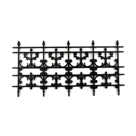 Melody Jane Dolls Houses Dollhouse Black Victorian Railing Pack of 6 Fence Pieces Miniature Accessories