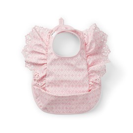 Elodie Details Baby Bib with Crumb Tray - Washable - Scandinavian Design - Waterproof - Embroidery Anglaise Pink