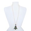 Betsey Johnson Spooky Christmas Tree Pendant Long Necklace