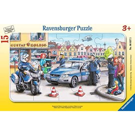Ravensburger Children's Puzzle - 06037 Police Use - Frame Puzzle for Children from 3 Years with 15 Pieces