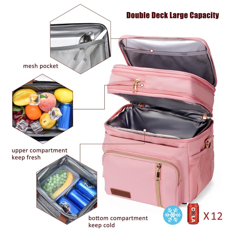 MIYCOO Lunch Bag & Lunch Box for Women Men Double