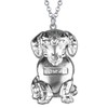 DUOWEI Cute Labrador Dog Pendant Necklace Zinc Alloy Floral Enamel