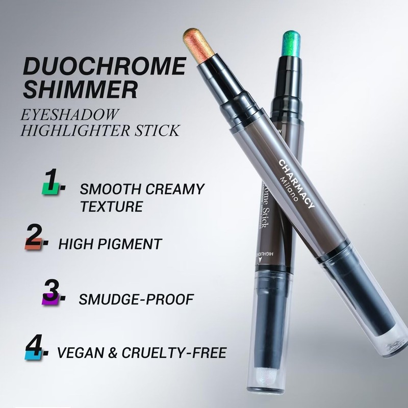 CHARMACY Multichrome 2 in 1 Cream Eyeshadow Stick, Waterproof Eye