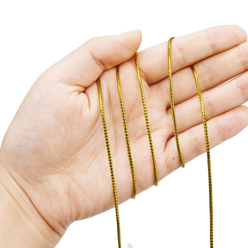 Metallic Bright Gold Twine 1.5 mm Thick 328 Feet for