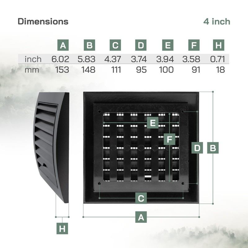 Vent Systems 150 x 150 mm / 6 x 6