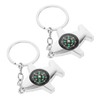 Sosoport 2pcs Compass Quote Keychain Airplane Compass Keychain for Survival