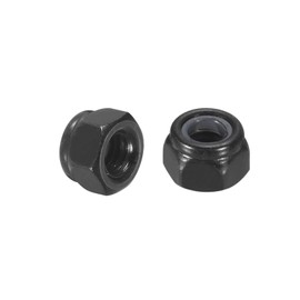 sourcing map 35Pcs M4 x 0.7 Nylon Insert Hex Lock Nuts, Carbon Steel Self-Locking Nylon Insert Stop Nut for Industrial Construction Fasteners, Black&Black