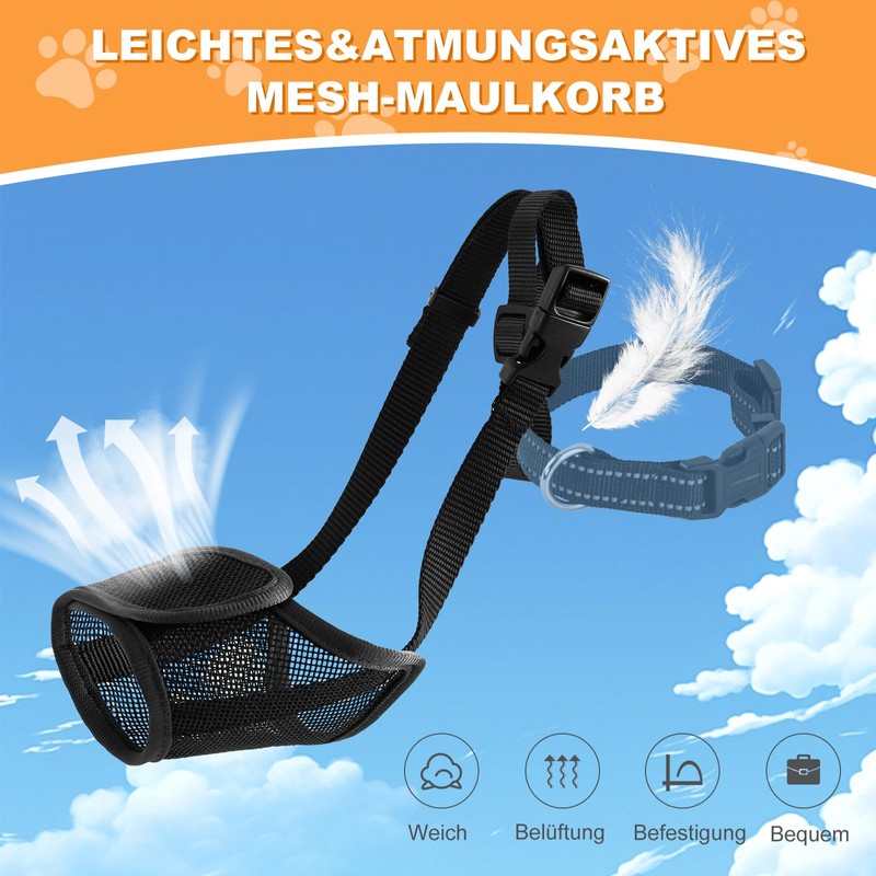 Yingphia Muzzle for Dogs, Breathable & Drinkable, Adjustable for Small