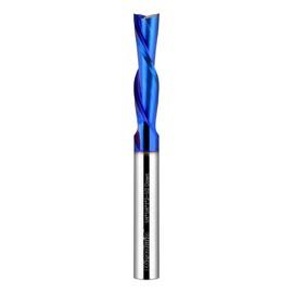 VIERDWIN 1/4-Inch Shank 2-Flute Downcut Spiral CNC Router Bit, 1-Inch Cut Depth, 2-1/2-Inch Length, for Woodworking, MDF, Plywood, Hardwood - Spiral Router Bits 1/4 Shank