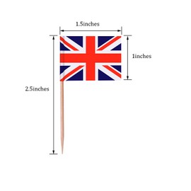 100 Pieces British Flag Toothpicks The Union Jack Flag Cupcake Toppers for Birthday Wedding Baby Shower National Day