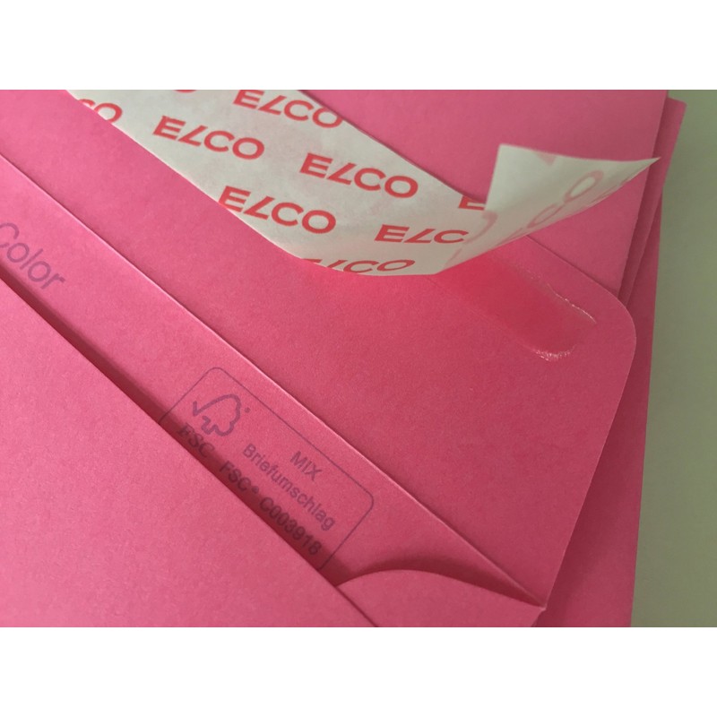 50 Envelopes, Pink, Eosin Red, by ELCO, C6 = 162