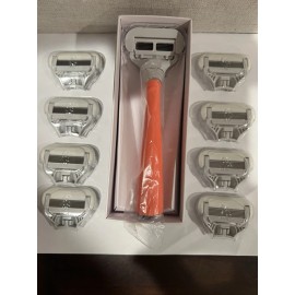 Flamingo  Pink 9x Cartridges + Shower Holder Women's Razor Shaver Set