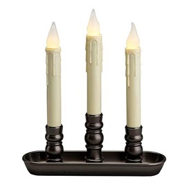 HOLIDAY PEAK Battery-Operated LED Triple Window Candle