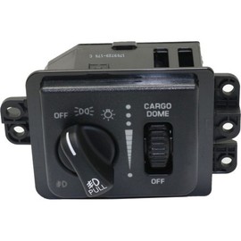 Evan-Fischer Headlight Switch compatible with Ram Full Size Pickup 03-05 4 Switch Positions w/Fog Lights