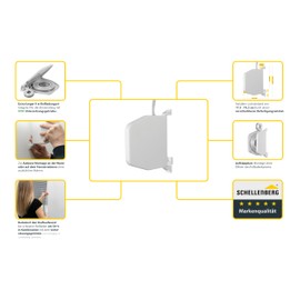 Schellenberg Flexo Mini 50147 Gear Belt Winder with Webbing 9 m White