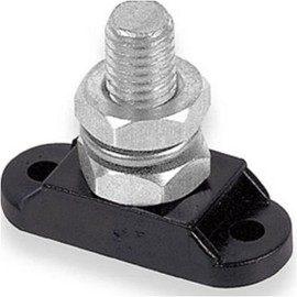 BEP IS-10MM-1/DSP Insulated Distribution Stud, Single 3/8" - Negative (Black)