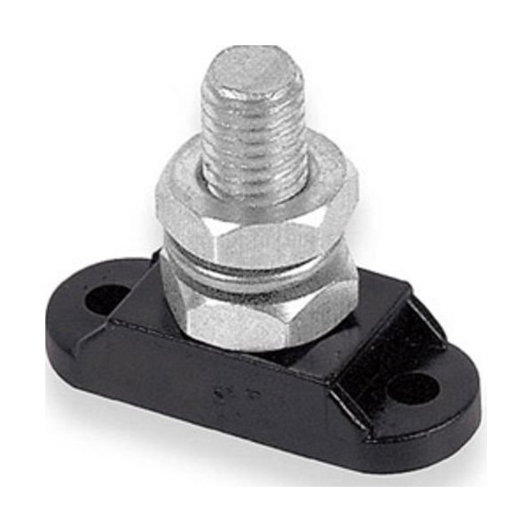 BEP IS-10MM-1/DSP Insulated Distribution Stud, Single 3/8" - Negative (Black)