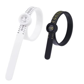 2pcs Ring Sizer with Magnified Window,US Size 1-17 and UK Size A-Z, Plastic Ring Sizer Tool, Reusable Ring Measurement Tool, Ring Measurer and Ring Sizers– Wedding Band Measurement – Home Sizing Kit