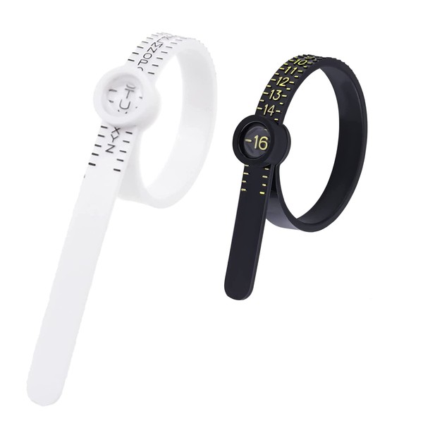 2pcs Ring Sizer with Magnified Window,US Size 1-17 and UK