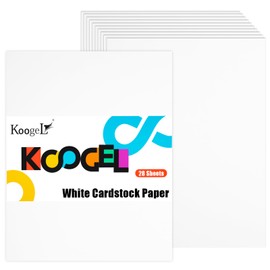 Koogel 28 Sheets Cardstock Paper White, Craft Paper 8"x10" Construction Paper Heavyweight Card Stock for Card Making Kids Art Crafts Scrapbooking 250gsm
