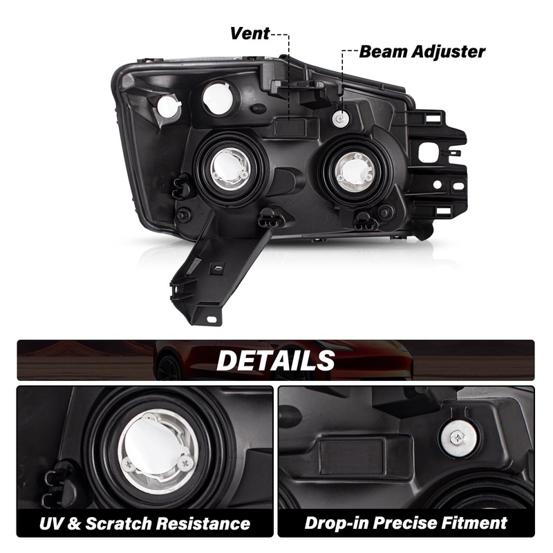 Bingbingmotor Headlight Assembly Compatible with 2004-2015 Nissan Titan / 2005-2007