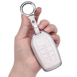LJMTBKAN for Toyota Key Fob Cover,Zinc alloy key cover Compatible with Crown Corolla Cross Grand Highlander Tundra Prius Venza Sequoia Land Cruiser Keychain Accessories